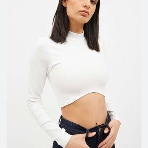 Dr. Denim Long Sleeve Crop Top